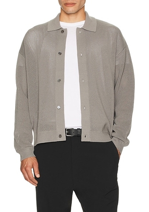 FRAME Open Knit Cardigan in Cloud Grey - Light Grey. Size S (also in L).