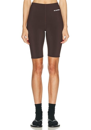 Jil Sander Biker Short in Ganache - Chocolate. Size M (also in L, XS).