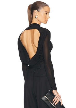 Jean Paul Gaultier Backless Long Sleeve Top in Black - Black. Size M (also in XS, S, L).
