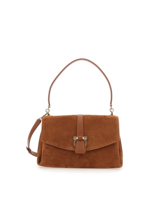 Ferragamo Brown Crossbody Bag With Adjustable And Removable Shoulder Strap And Gancini Plaque Closure In Suede Woman