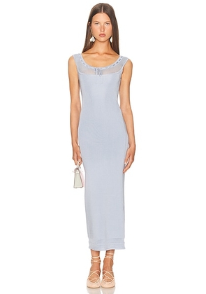Helsa Brie Midi Dress in Sky Blue - Baby Blue. Size S (also in M, L, XL).