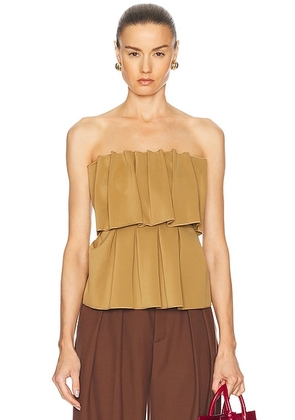 House of Dagmar Sculpted Tube Top in Dull Gold - Mustard. Size 34 (also in 32).