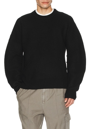 Helmut Lang Boiled Crew Sweater in Black - Black. Size L (also in M, S).