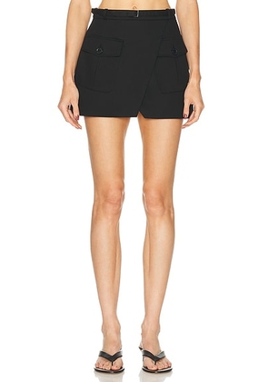 FRAME The Utility Cargo Skirt in Black - Black. Size 00 (also in 0, 2, 4, 8).