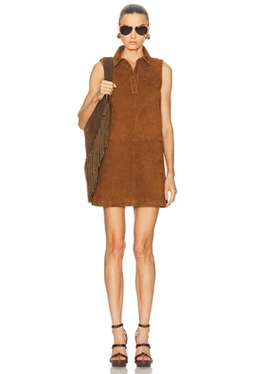 FRAME The Suede City Shift in Sepia - Brown. Size 6 (also in 0, 4).