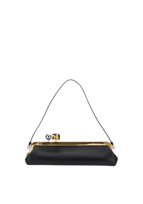 Jacquemus La Pochette Salon Black Shoulder Bag With Kiss-Lock Closure And Removable Shoulder Strap In Leather Woman