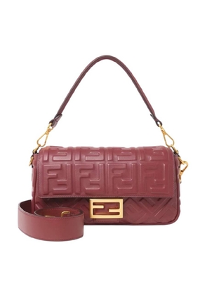 Fendi Embossed Ff Motif Medium Baguette Shoulder Bag