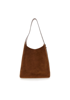 Tory Burch Romy Brown Shoulder Bag With Adjustable Shoulder Bag In Suede Woman