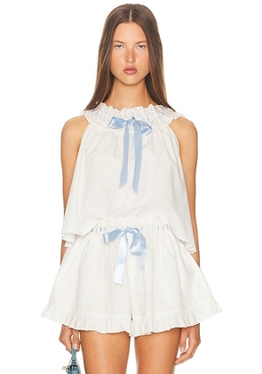 Helsa The Summer Vintage Top in White - White. Size M (also in S, L).