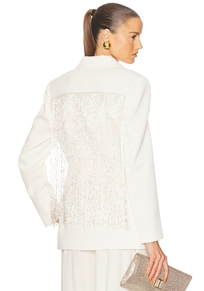 ILA Shania Beaded Fringe Blazer in White - White. Size 40 (also in ).