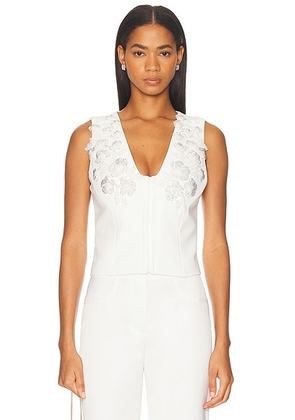ILA Terry Applique Detailed Vest in White - White. Size 36 (also in 34, 38, 40).