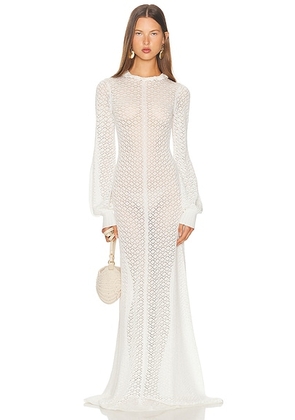 Helsa Angilique Ruffle Gown in Ivory - Ivory. Size M (also in XL).