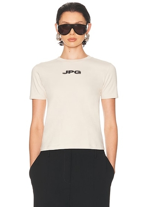 Jean Paul Gaultier Jpg Printed Baby Tee Shirt in Light Beige & Black - Beige. Size S (also in XS).