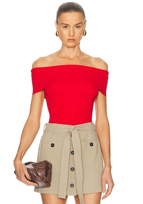 Givenchy Off The Shoulder Top in Vermillon - Red. Size XS (also in ).