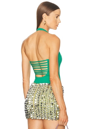 Fleur du mal Sofia Bodysuit in Emerald - Green. Size M (also in L, S, XS).