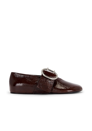 Jil Sander Ballerina Flat in Dark Earth - Chocolate. Size 38.5 (also in 36, 39, 39.5, 41).