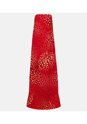 Dries Van Noten Printed strapless maxi dress