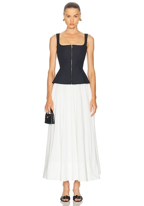 SIMKHAI Jolynn Midi Dress in Black Multi - Black,White. Size 2 (also in 0, 4, 8).