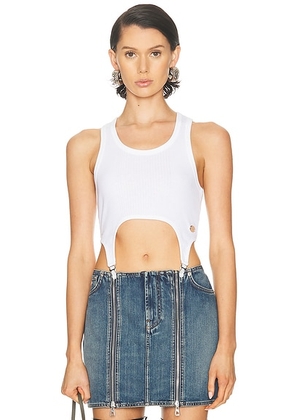 Jean Paul Gaultier Lingerie Garter Ribbed Bra Top in White - White. Size M (also in S).