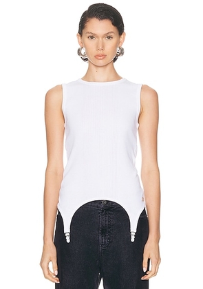 Jean Paul Gaultier Lingerie Garter Ribbed Tank Top in White - White. Size M (also in L, S, XS).