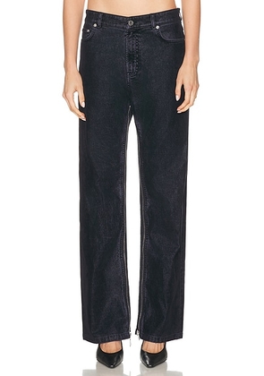Jean Paul Gaultier Inseam Zip Detail Flock Pant in Navy - Navy. Size 25 (also in 24, 26, 27, 28, 29).