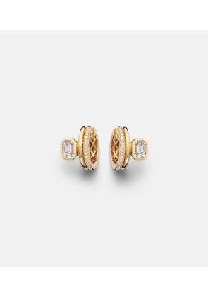 Shay Jewelry Floating Bezel 18kt gold hoop earrings with diamonds