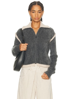 Guest In Residence Grizzly Frankie Jacket in Charcoal & Oatmeal - Grey. Size M (also in S, XS, L).