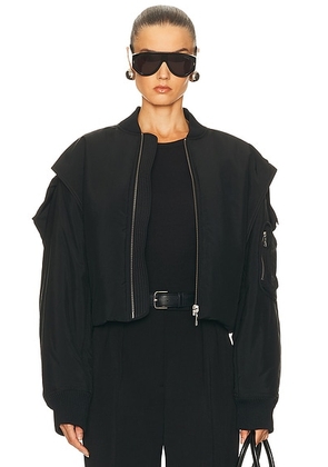 Jean Paul Gaultier Hidden Hood Bomber Jacket in Black - Black. Size M (also in L, S).