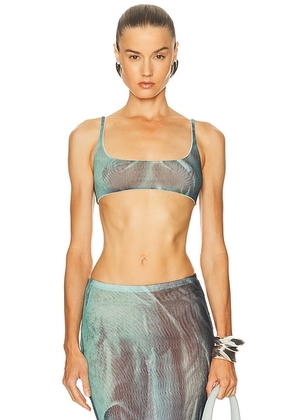 Jean Paul Gaultier Water Bra Top in Indigo & Vintage Blue - Teal. Size L (also in ).