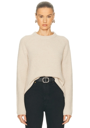 Jenni Kayne Cashmere Fisherman Sweater in Oatmeal - Beige. Size M (also in L, XL).