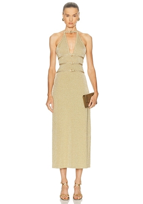 Cult Gaia Evaleigh Knit Dress in Gold - Metallic Gold. Size M (also in S, XS).