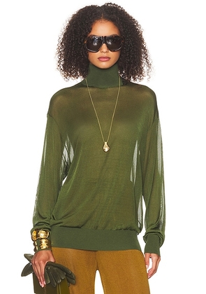 Helsa Madeira Turtleneck in Green - Green. Size M (also in S, L).