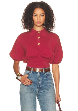 Helsa Hildie Polo in Berry - Burgundy. Size XL (also in ).