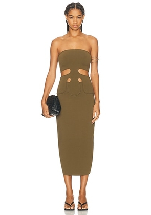 Cult Gaia Brunelo Dress in Rosemary - Olive. Size M (also in L).