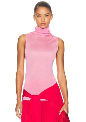 Helsa Arlena Sleveeveless Turtleneck in Pink - Pink. Size M (also in S, L).