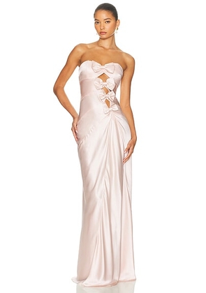 Helsa The Silk Faye Dress in Blush - Blush. Size M (also in S, L, XL).