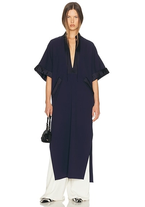Helsa The Magda Dress in Thick Crepe in Navy - Navy. Size L (also in S, XS, M, XL).