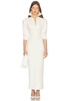 Helsa The Margaux Polo Dress in Thick Crepe in Ivory - Ivory. Size L (also in M).