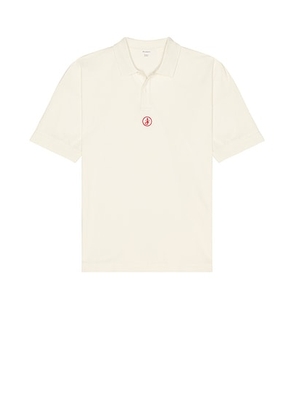 JW Anderson Anchor Embroidery Polo in Off White - Cream. Size S (also in L, XL/1X, XXL/2X).