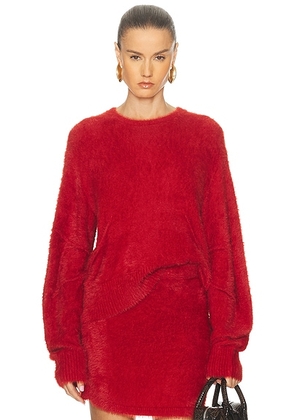 Helmut Lang Eyelash Crewneck Sweater in Red - Red. Size M (also in XS, S, L).