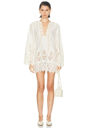 Johanna Ortiz Vision Seeking Mini Dress in Ecru - Cream. Size 0 (also in 4, 6).