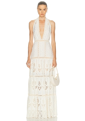 Johanna Ortiz Luz Tropical Maxi Dress in Ecru - Cream. Size 2 (also in 0).