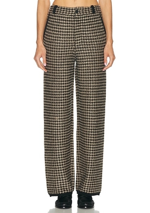Guest In Residence Houndstooth Tailored Trouser in Black & Dune - Black. Size L (also in XS, M, XL).