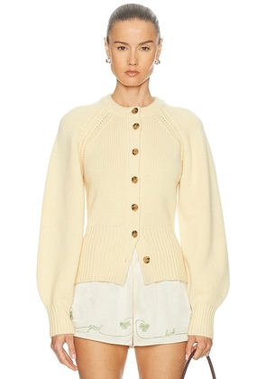 Guest In Residence Sculpted Cardigan in Butter - Lemon. Size XL (also in L).