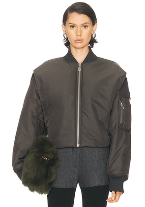 Jean Paul Gaultier Hidden Hood Detail Bomber Jacket in Dark Grey - Grey. Size M (also in L, S, XS).