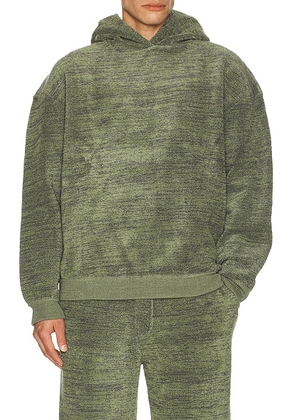 ISA BOULDER Boucle Hoodie in Taupe - Green. Size M (also in S).