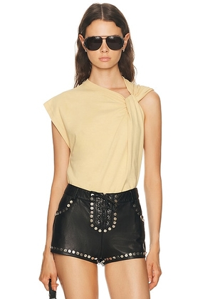 Isabel Marant Nayda Top in Dusky Yellow - Lemon. Size M (also in L, XL).