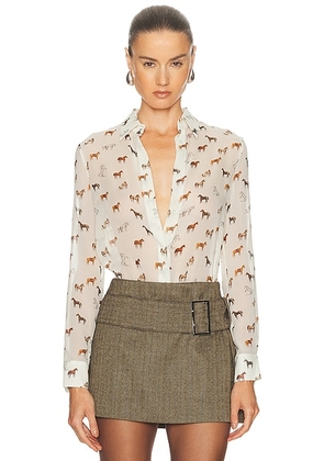 Gabriela Hearst Henri Blouse in Ivory Multi - Ivory. Size 36 (also in 40, 42).
