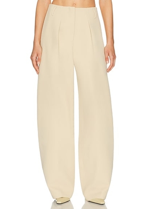 Helsa The Baggy Barrel Trouser in Very Heavy Crepe in Wheat - Beige. Size S (also in XXS, XS).
