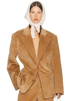 Helsa The Very Oversized Blazer in Corduroy in Caramel - Brown. Size XS/S (also in M/L).